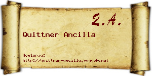 Quittner Ancilla névjegykártya